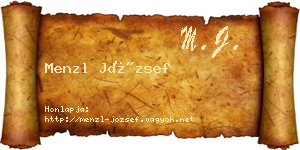 Menzl József névjegykártya